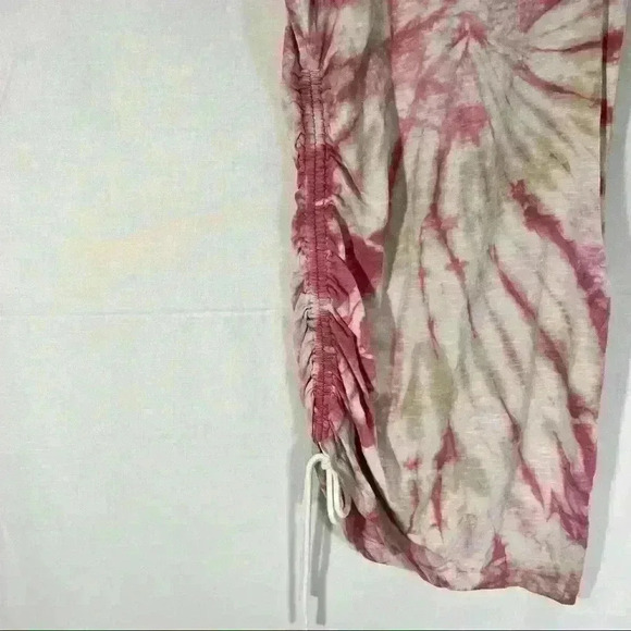 PAM&GELA RevolveTye Dye Sleeveless Ruched Dress In Roses& Taupe Sz P Boho Hippie - Picture 3 of 11